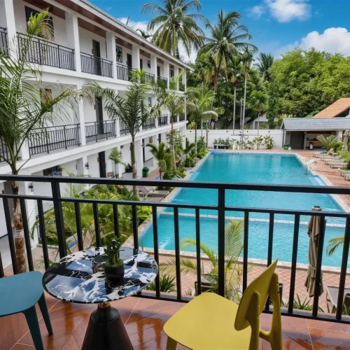 Twin Room with Balcony and Pool View