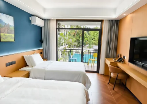 Twin Room with Balcony and Pool View